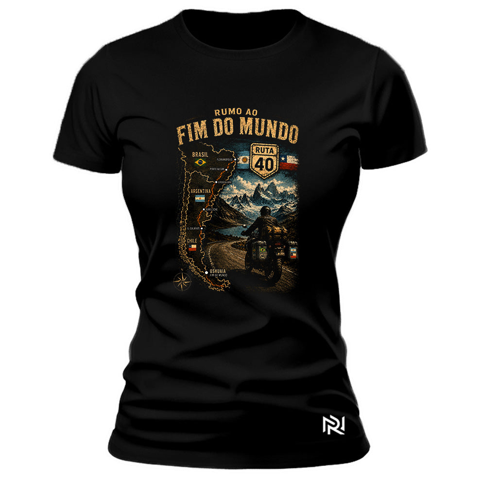 Camiseta Feminina Rumo Ao Fim Do Mundo