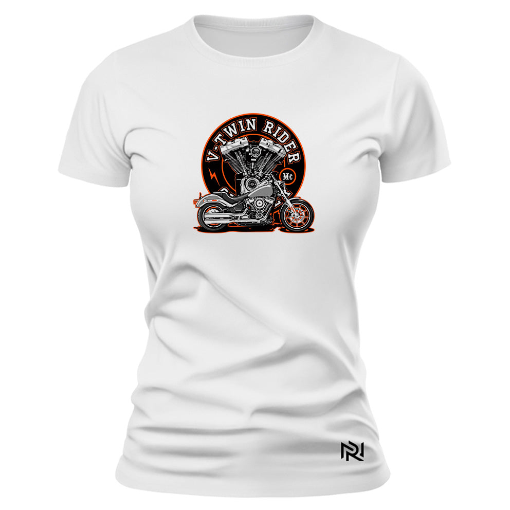 Camiseta Feminina Baby Look V-Twin Rider