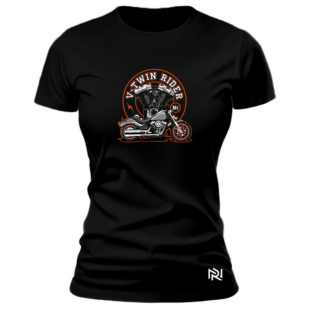 Camiseta Feminina Baby Look V-Twin Rider