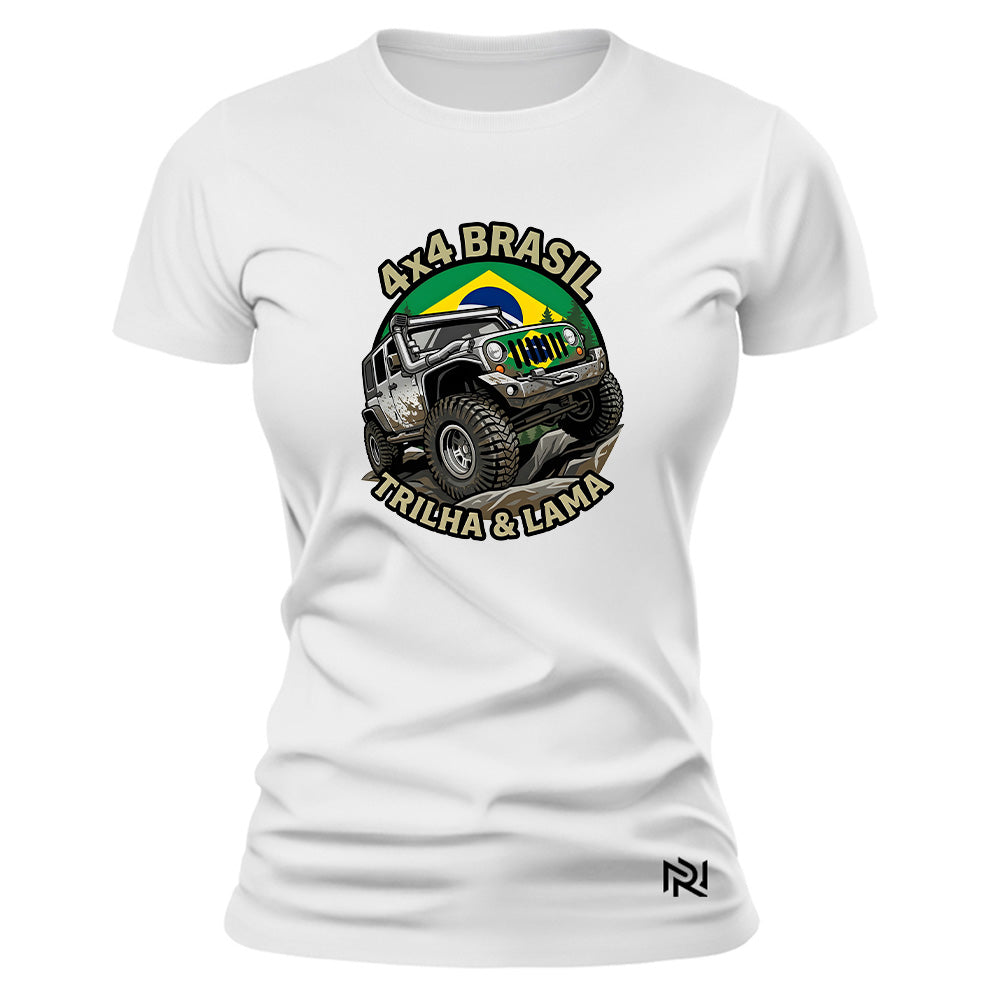 Camiseta Feminina Baby Look 4X4 Brasil