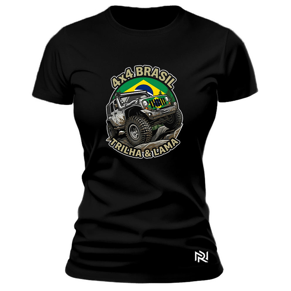Camiseta Feminina Baby Look 4X4 Brasil
