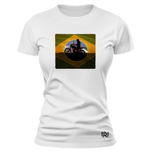 Camiseta Feminina Baby Look Brasil Motorcycle