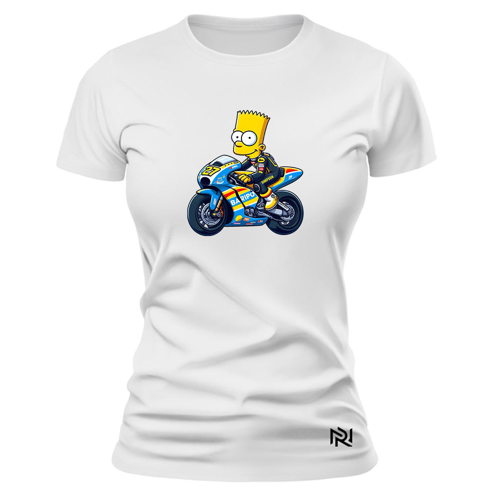 Camiseta Feminina Baby Look Bart Racer