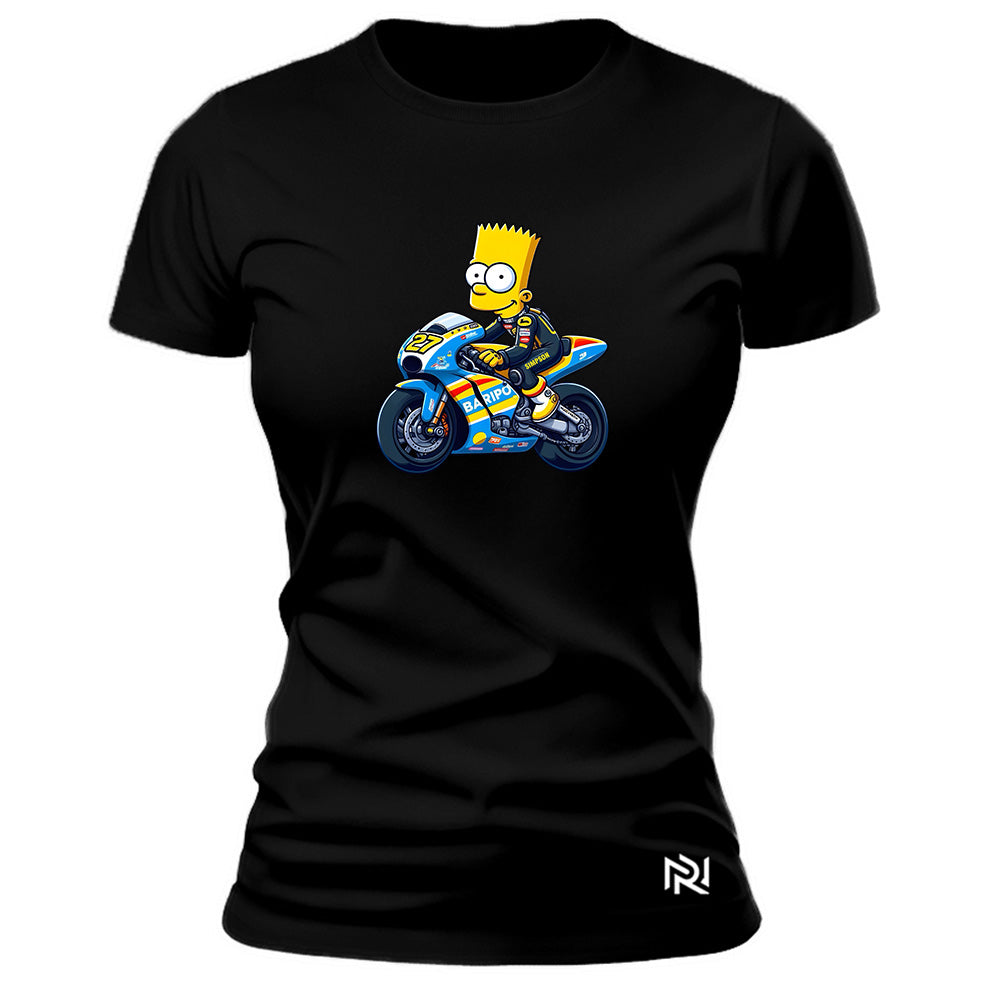 Camiseta Feminina Baby Look Bart Racer