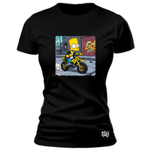 Camiseta Feminina Baby Look Bart Motocross