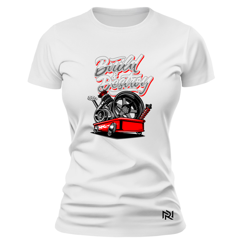 Camiseta Feminina Baby Look Build & Destroy