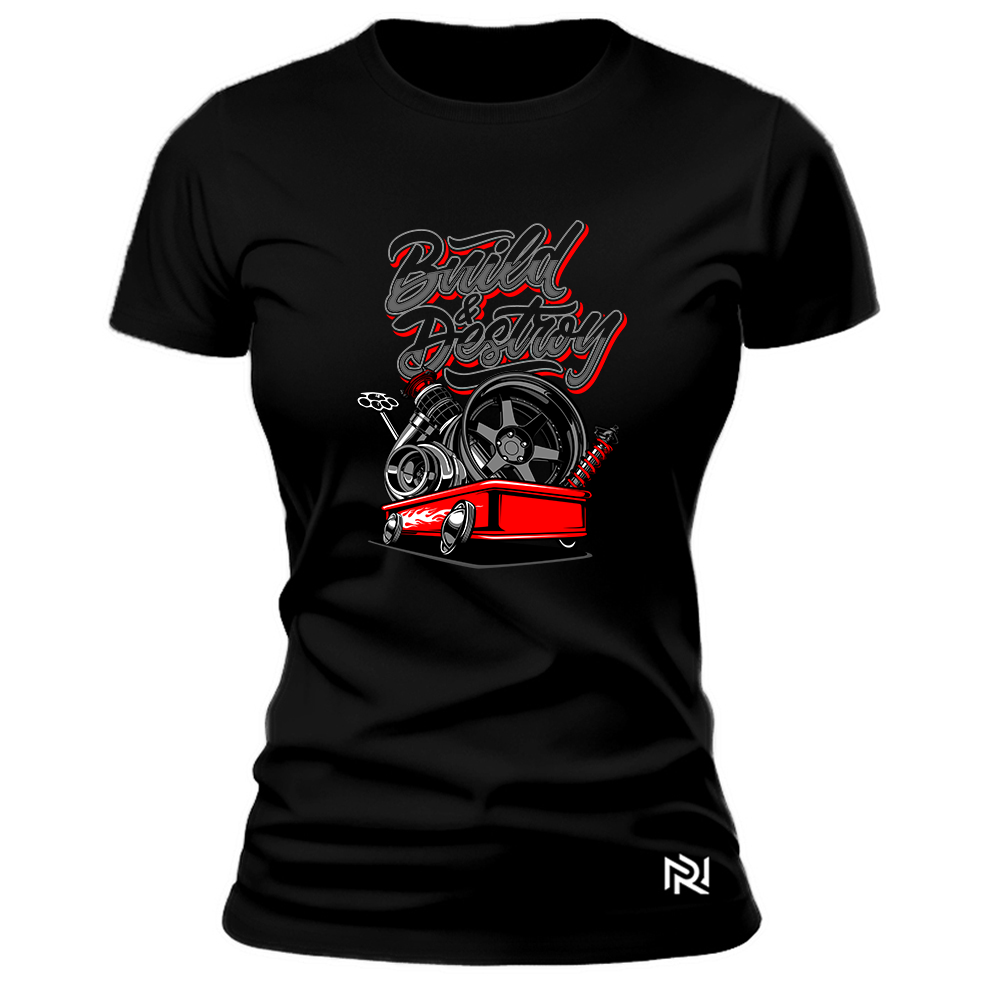 Camiseta Feminina Baby Look Build & Destroy