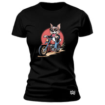 Camiseta Feminina Baby Look Biker Dog