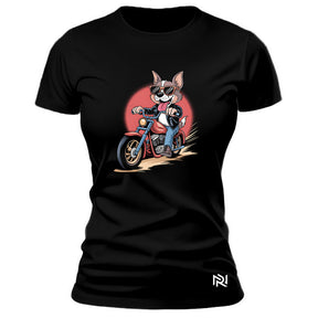 Camiseta Feminina Baby Look Biker Dog