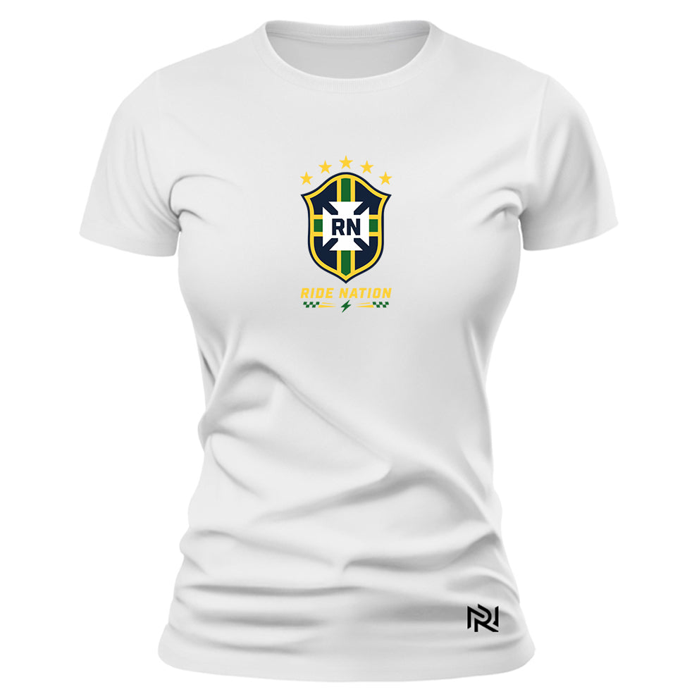 Camiseta Feminina Baby Look Brasão Ride Brasil