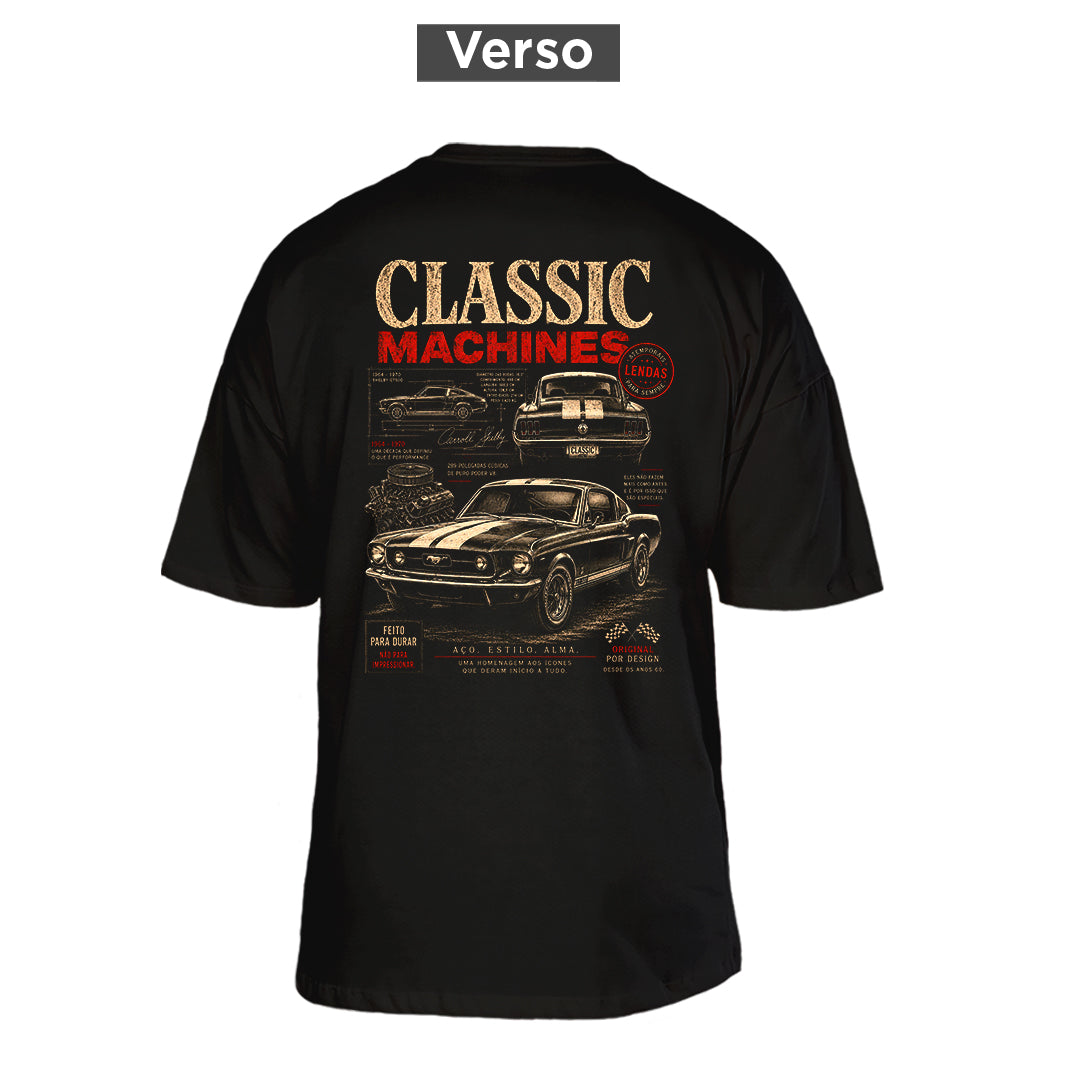Camiseta Oversized Classic Machines, costas: estampa principal
