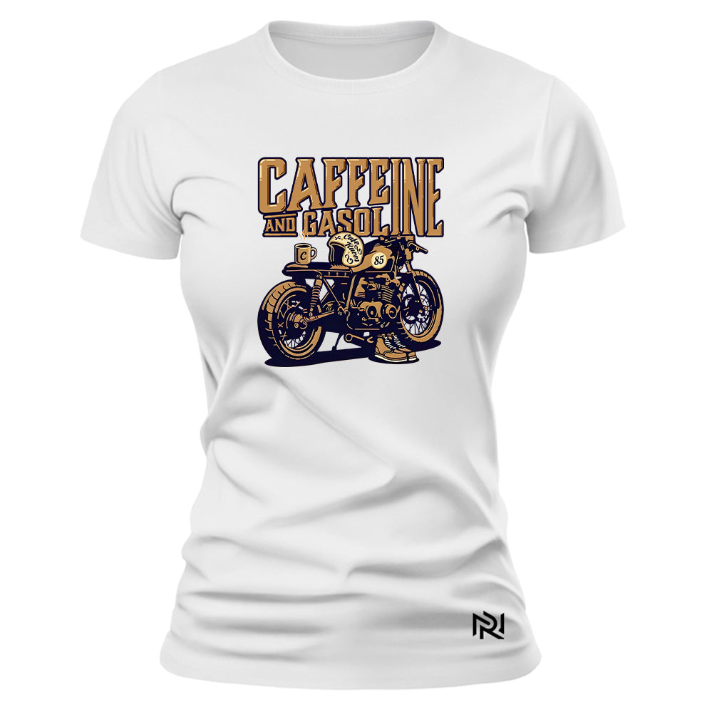 Camiseta Feminina Baby Look Caffeine And Gasoline
