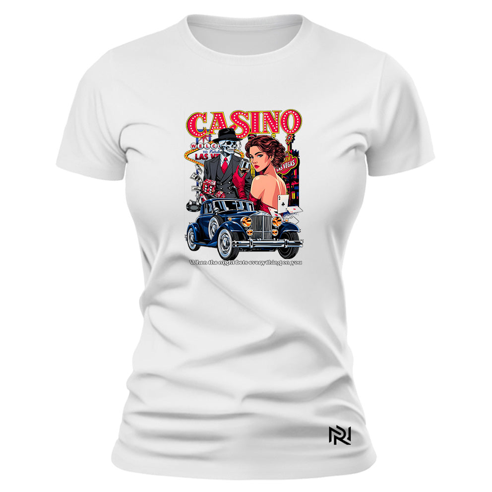 Camiseta Feminina Baby Look Casino