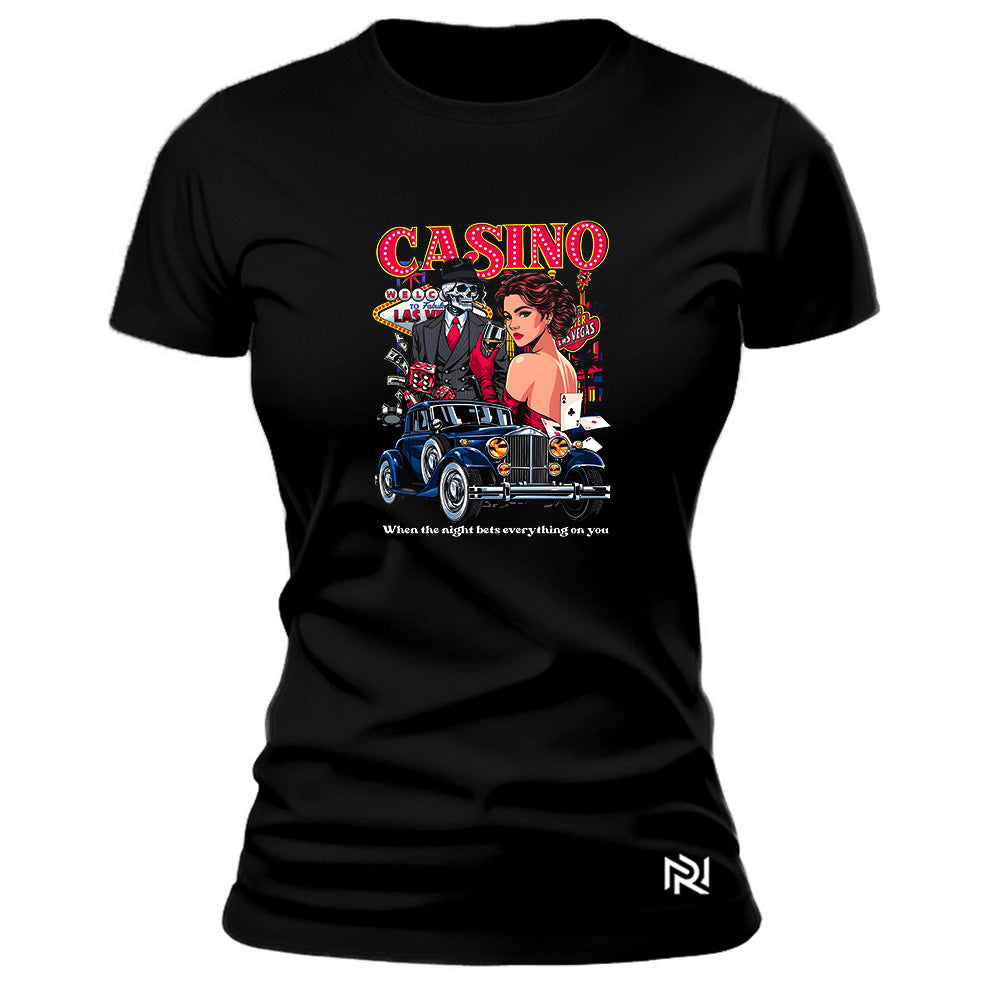 Camiseta Feminina Baby Look Casino