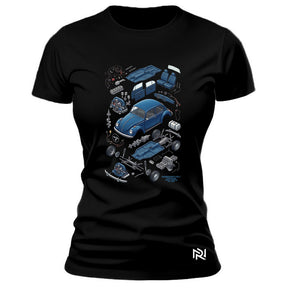 Camiseta Feminina Baby Look Diagrama Fusca