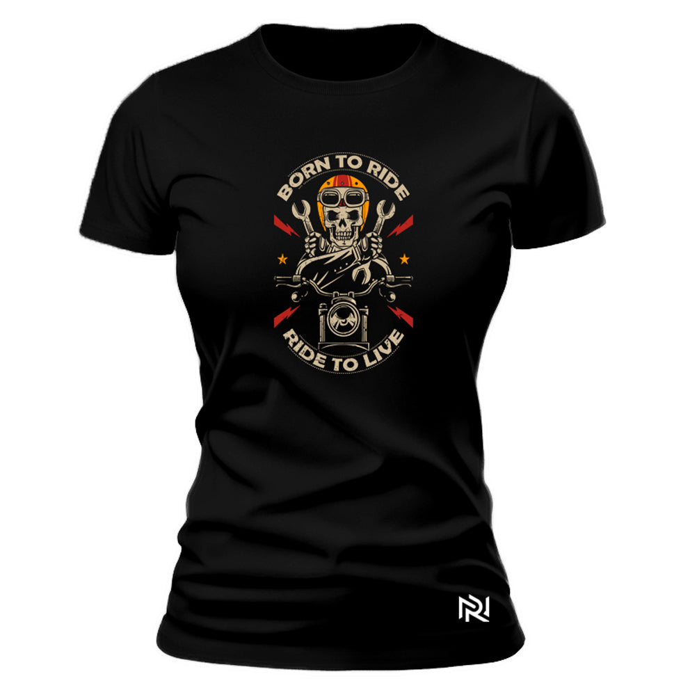 Camiseta Feminina Baby Look Born To Ride