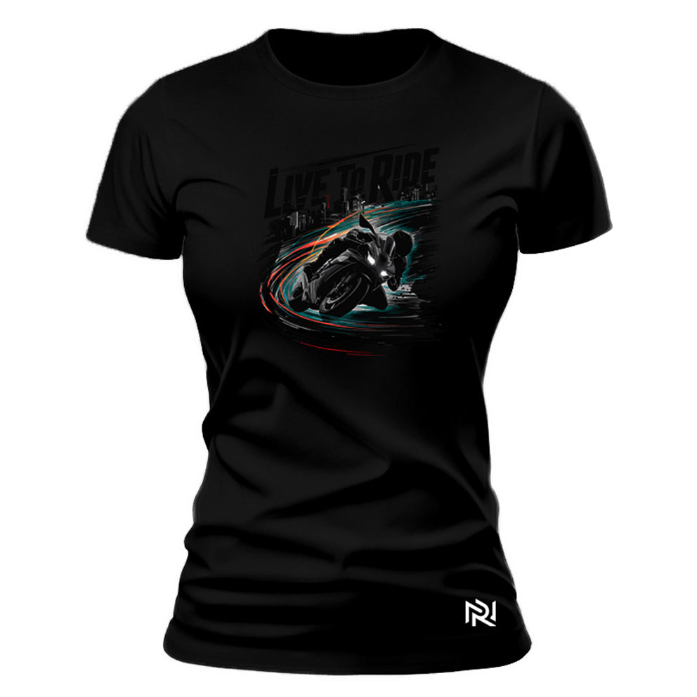 Camiseta Feminina Baby Look Live To Ride
