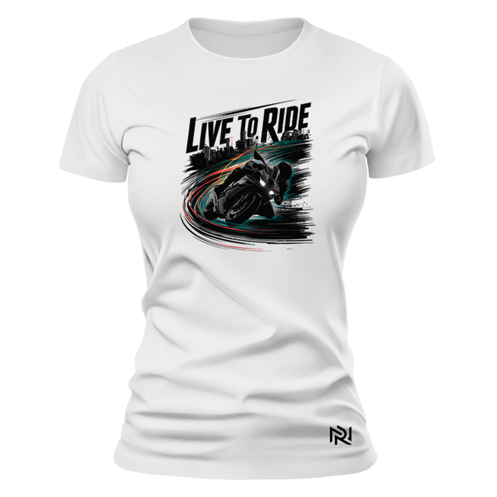 Camiseta Feminina Baby Look Live To Ride