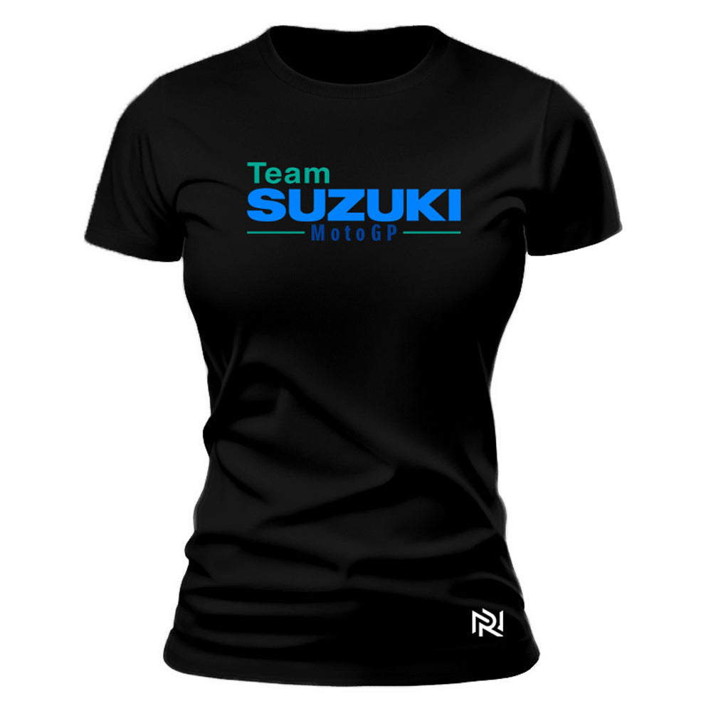 Camiseta Feminina Baby Look Suzuki Blue Racer