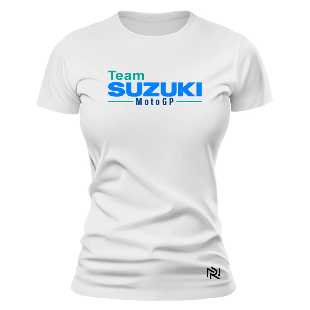 Camiseta Feminina Baby Look Suzuki Blue Racer
