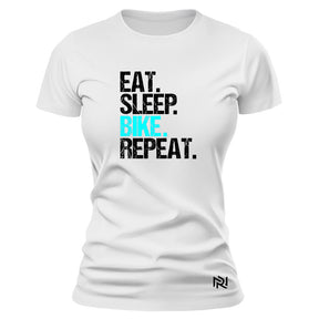 Camiseta Feminina Baby Look Eat Sleep Bike Repeat