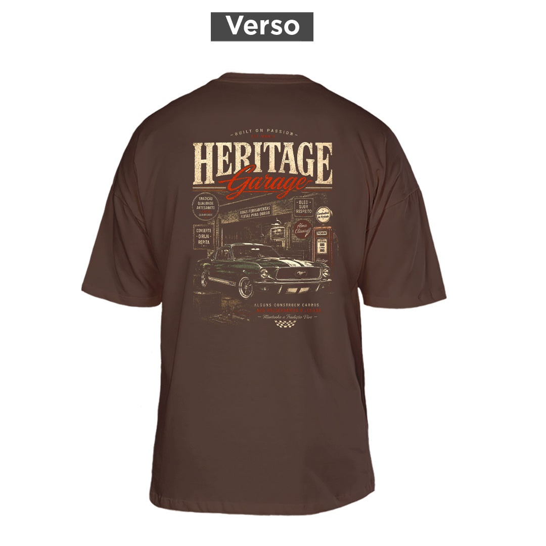 Camiseta Oversized Heritage Garage, costas: estampa principal