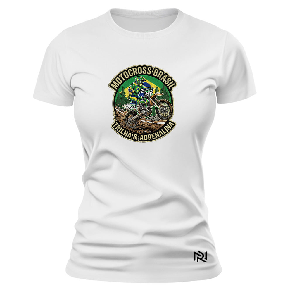 Camiseta Feminina Baby Look Motocross Brasil