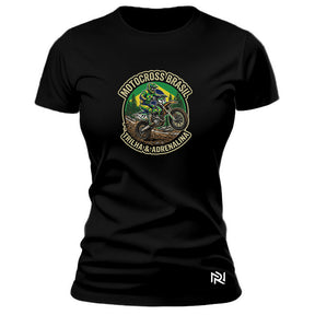 Camiseta Feminina Baby Look Motocross Brasil