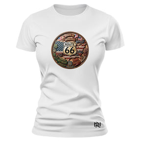 Camiseta Feminina Baby Look Mapa Rota 66