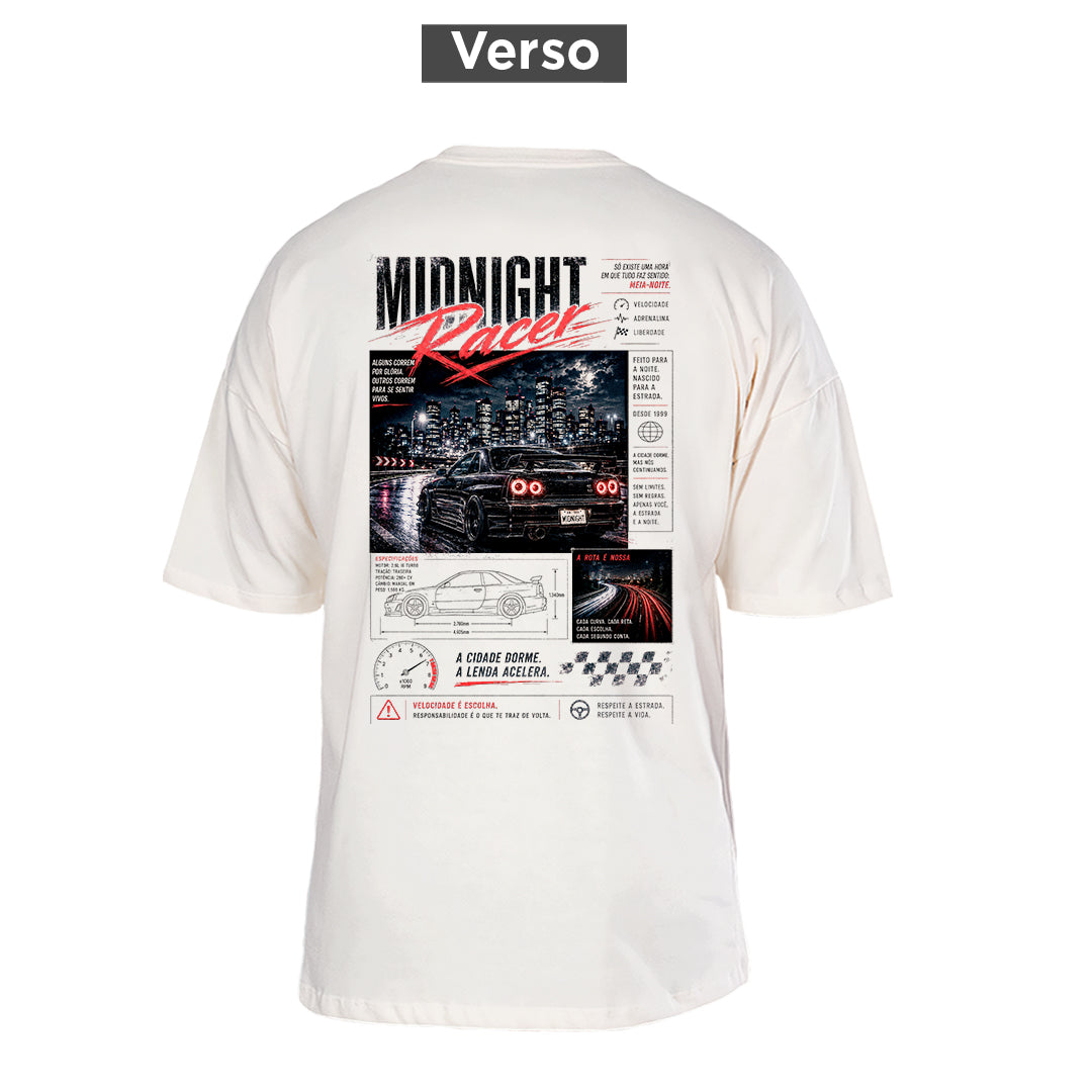 Camiseta Oversized Midnight Racer, costas: estampa principal