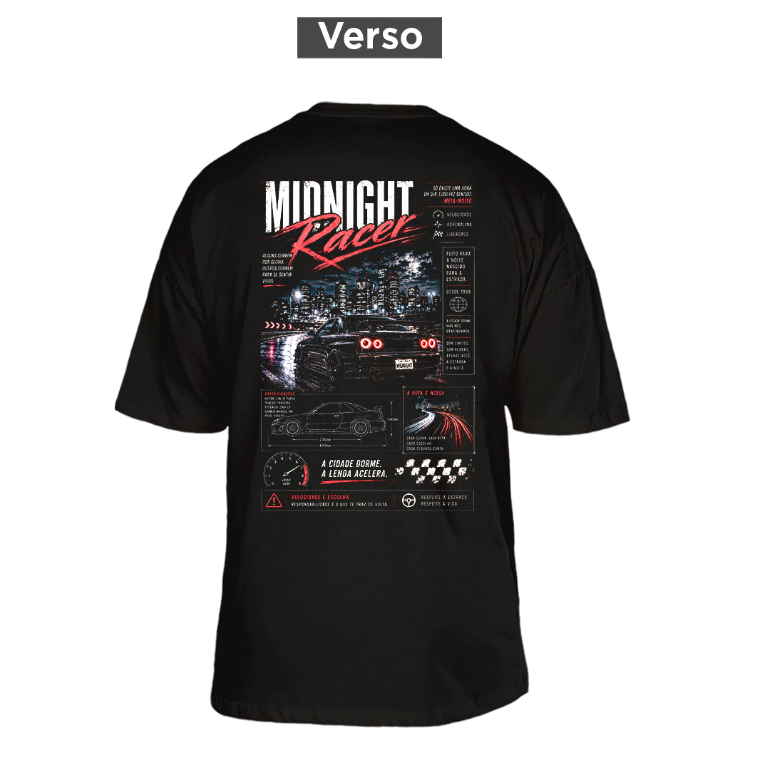 Camiseta Oversized Midnight Racer, costas: estampa principal