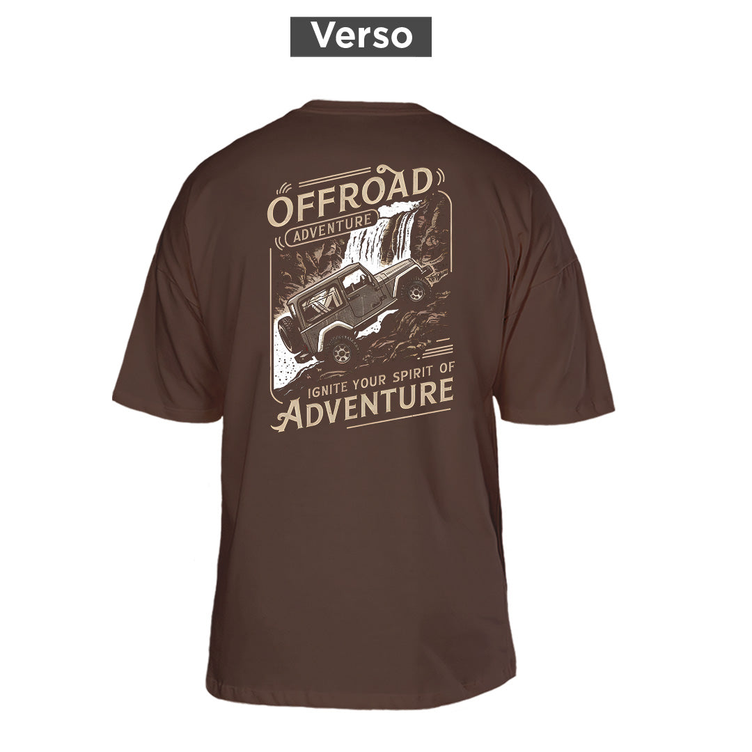 Camiseta Oversized Offroad Adventure, costas: estampa principal