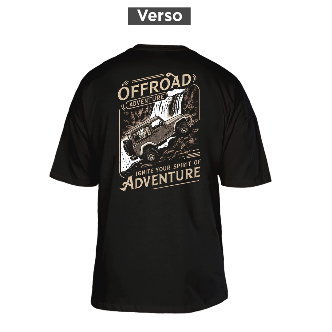 Camiseta Oversized Offroad Adventure, costas: estampa principal