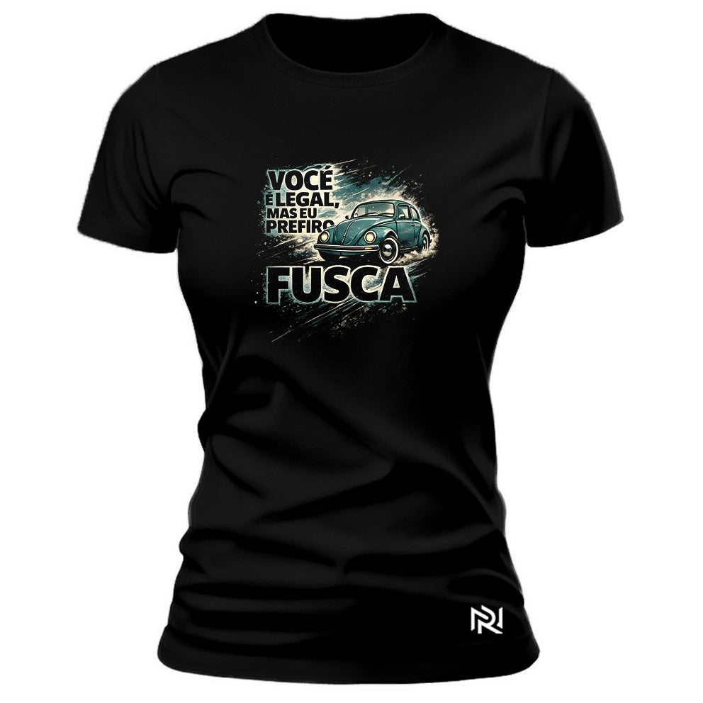 Camiseta Feminina Baby Look Prefiro Fusca