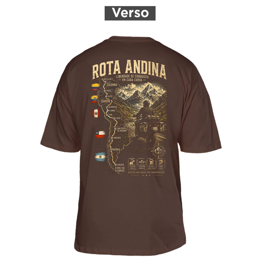 Camiseta Oversized Rota Andina, costas: estampa principal