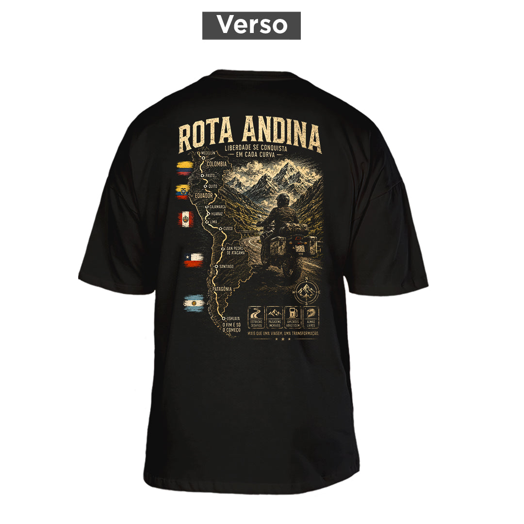 Camiseta Oversized Rota Andina, costas: estampa principal