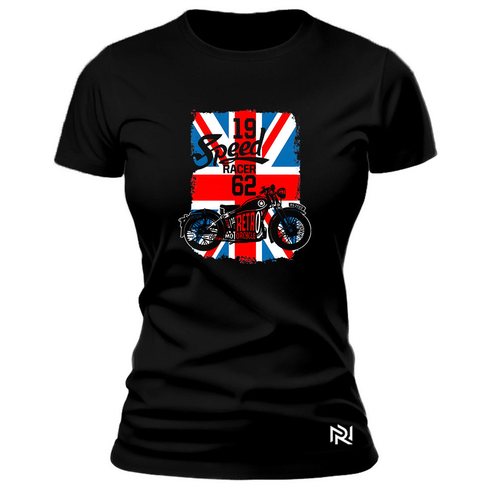 Camiseta Feminina Baby Look Retro Motorcycle