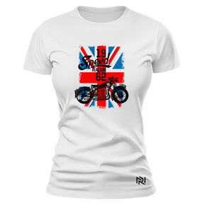Camiseta Feminina Baby Look Retro Motorcycle