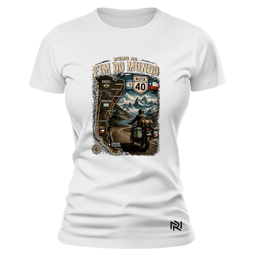 Camiseta Feminina Rumo Ao Fim Do Mundo