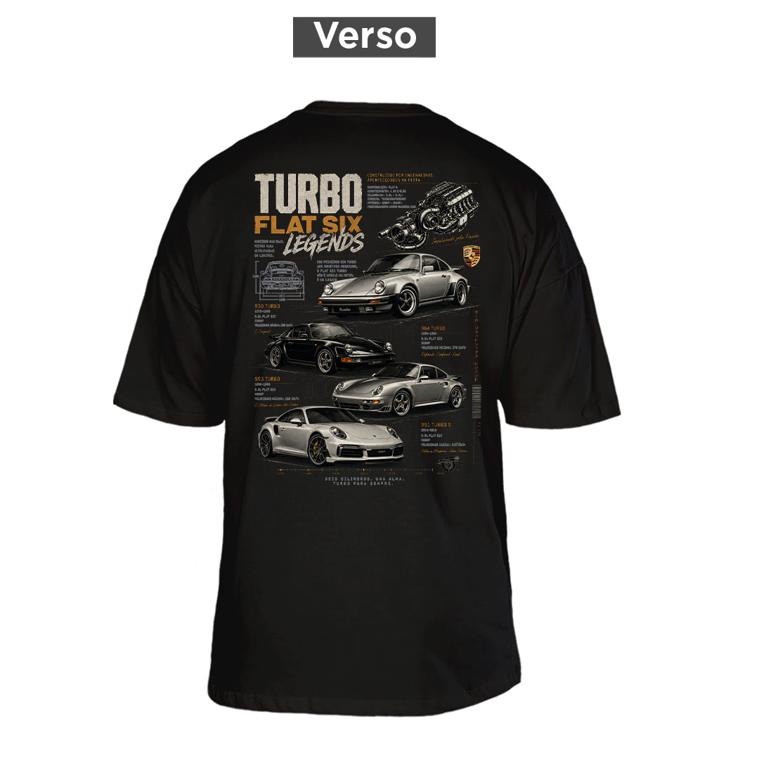 Camiseta Oversized Turbo Flat, costas: estampa principal