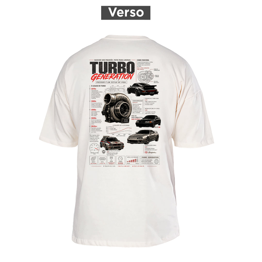 Camiseta Oversized Turbo Generation, costas: estampa principal