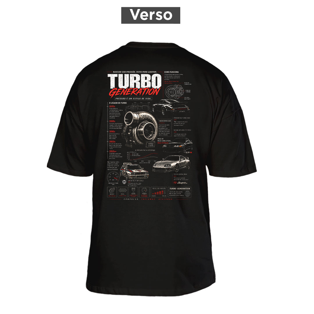 Camiseta Oversized Turbo Generation, costas: estampa principal