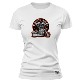 Camiseta Feminina Baby Look V-Twin Rider