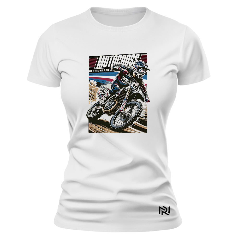 Camiseta Feminina Baby Look Wild Side Motocross