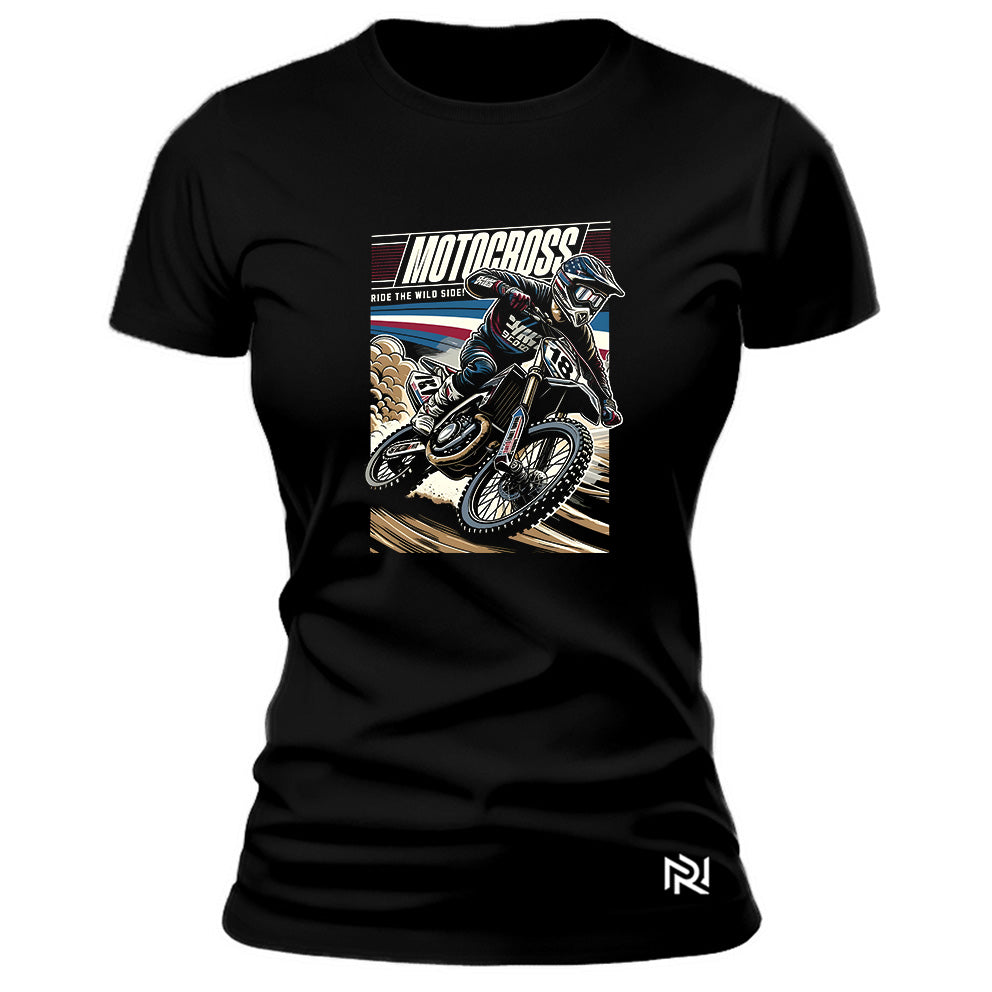 Camiseta Feminina Baby Look Wild Side Motocross