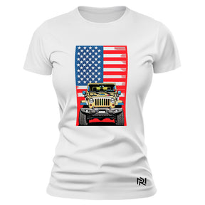 Camiseta Feminina Baby Look Off Road USA