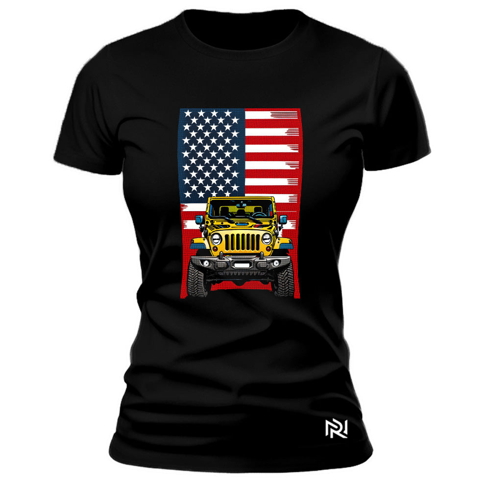 Camiseta Feminina Baby Look Off Road USA