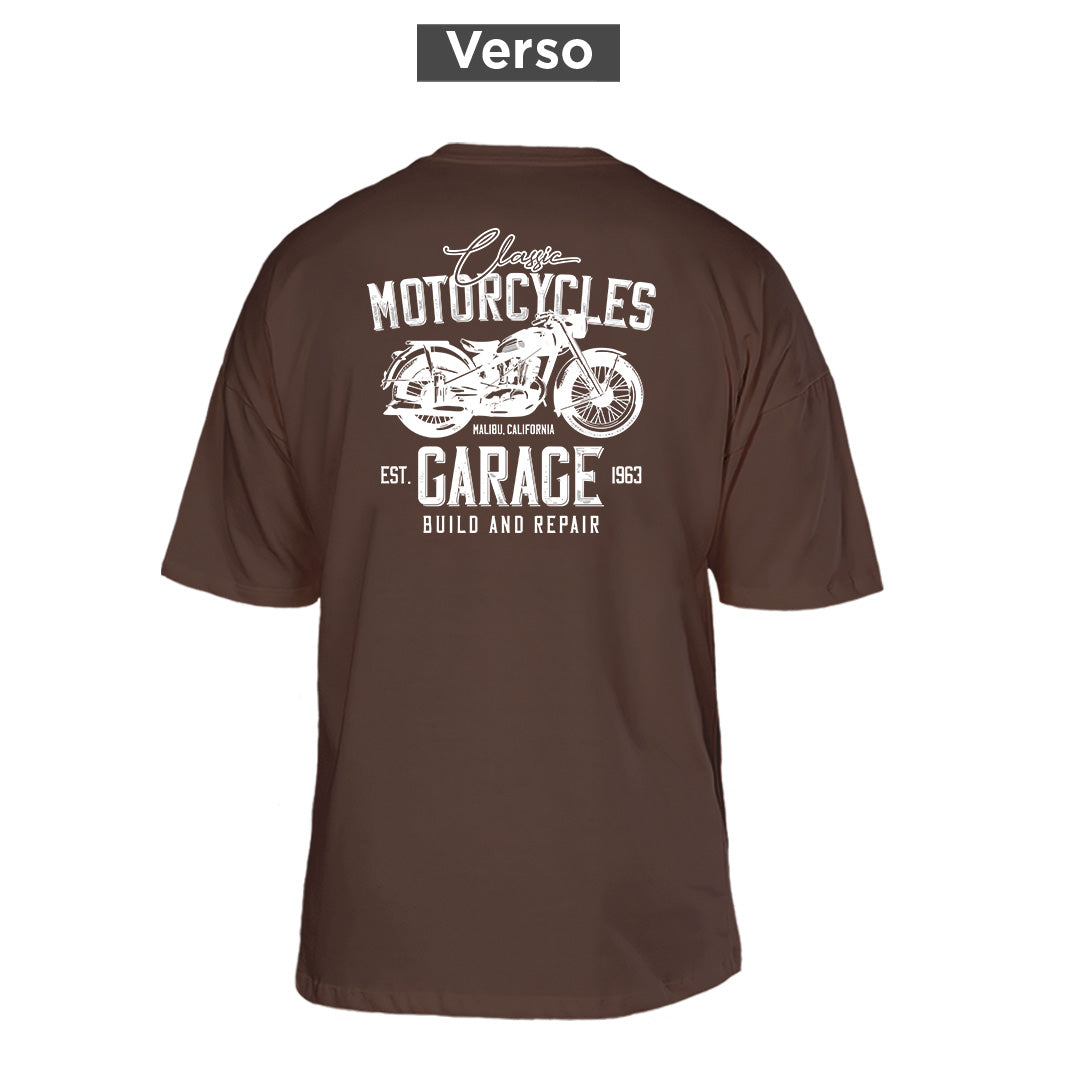 Camiseta Oversized Motorcycles, costas: estampa principal