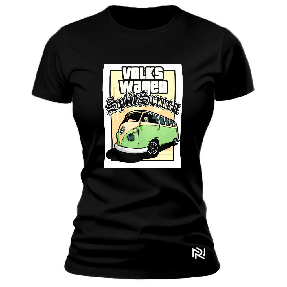 Camiseta Feminina Baby Look VW Split Screen